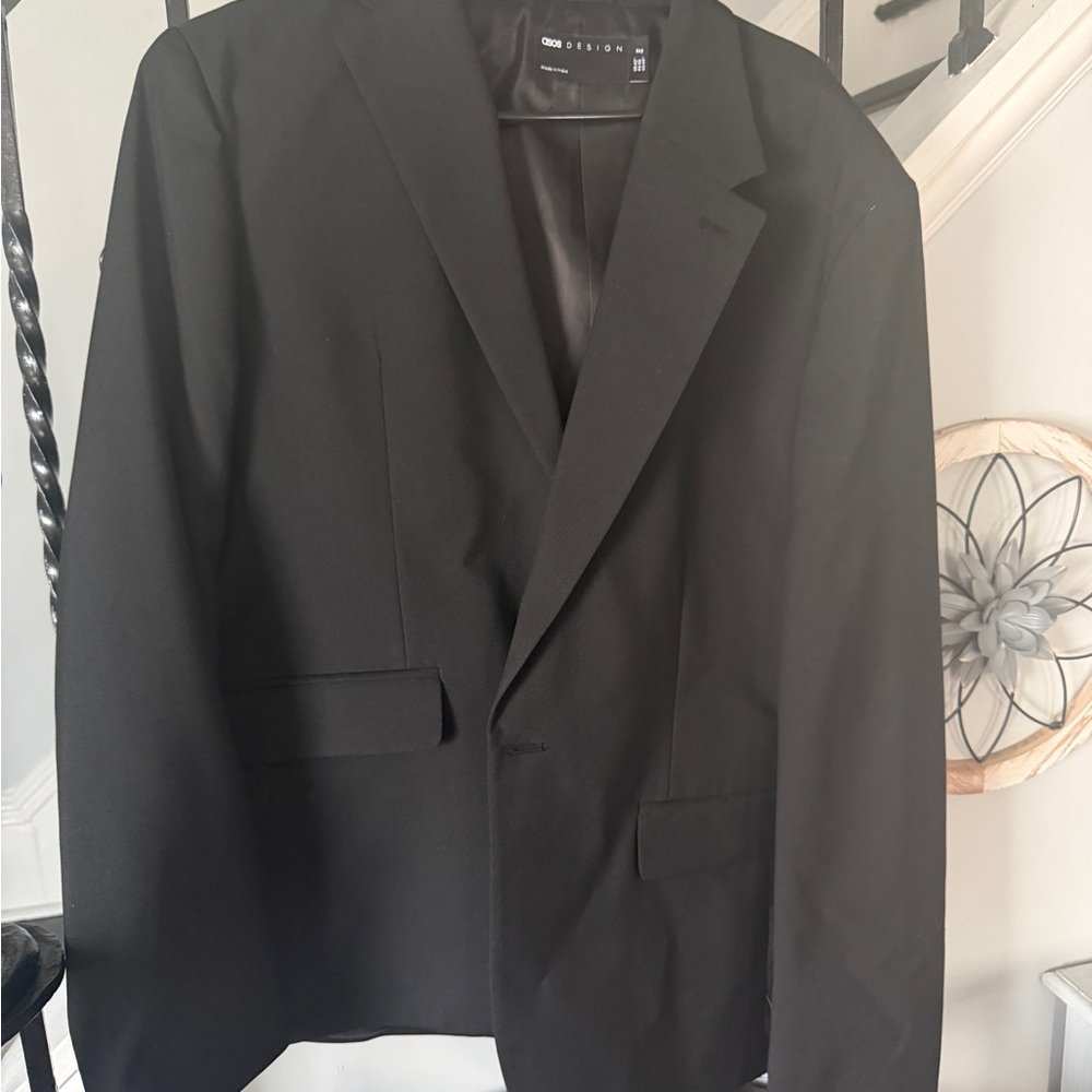 ASOS Black Single-Breasted Notch Lapel Blazer